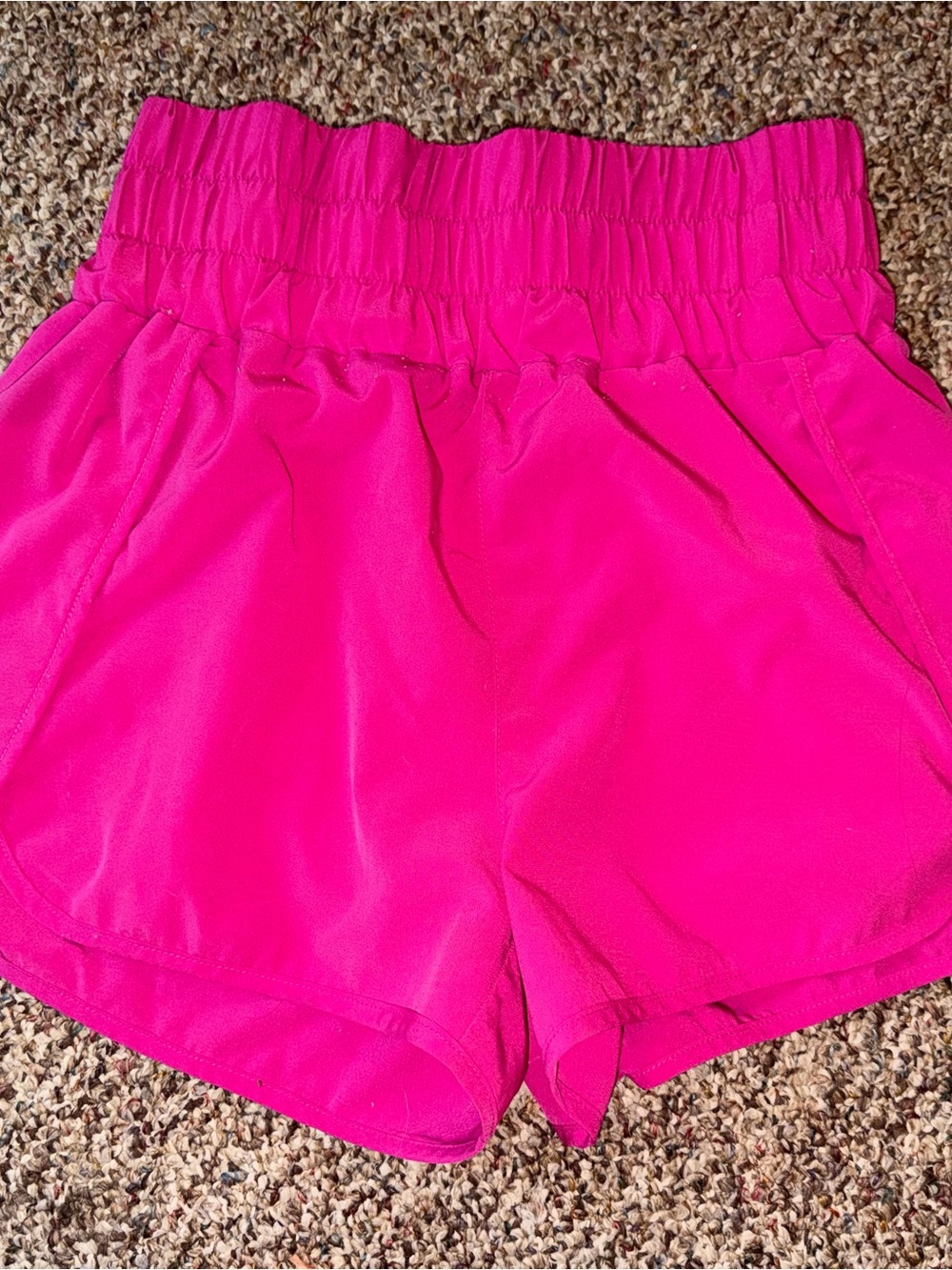 Women's Hot Pink Elastic Waist Pull-On Shorts